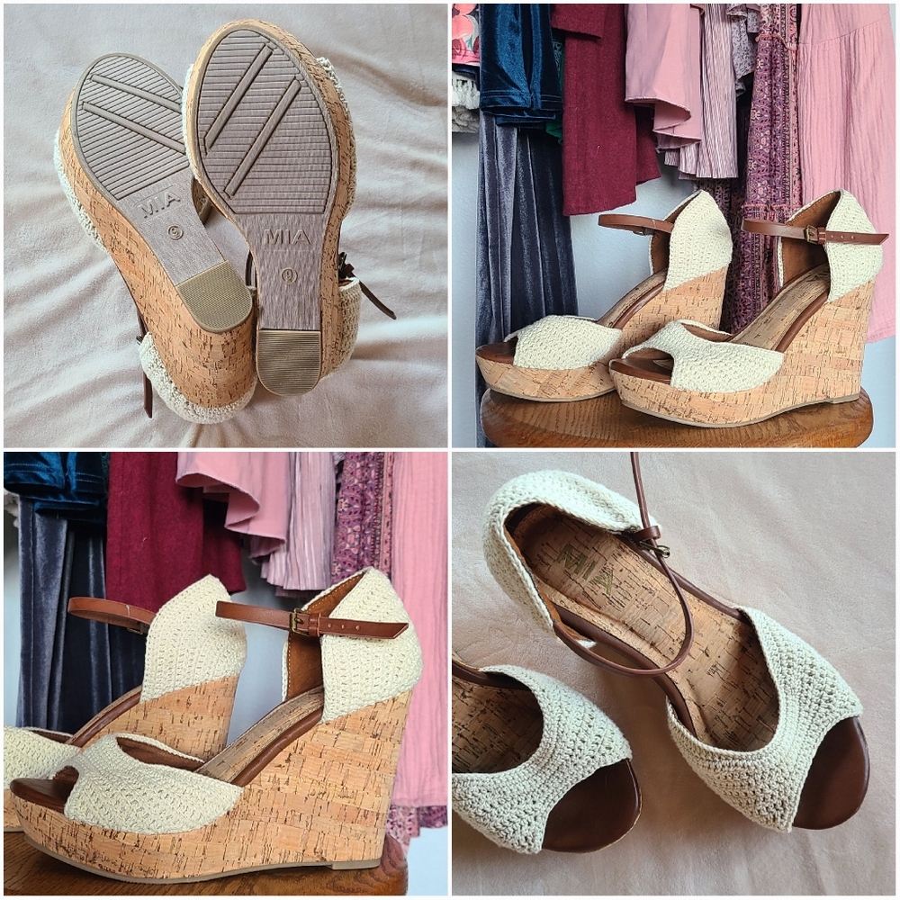 MIA 3" 'Hanah' Open Toe Wedge Heel Sandal | Size 9